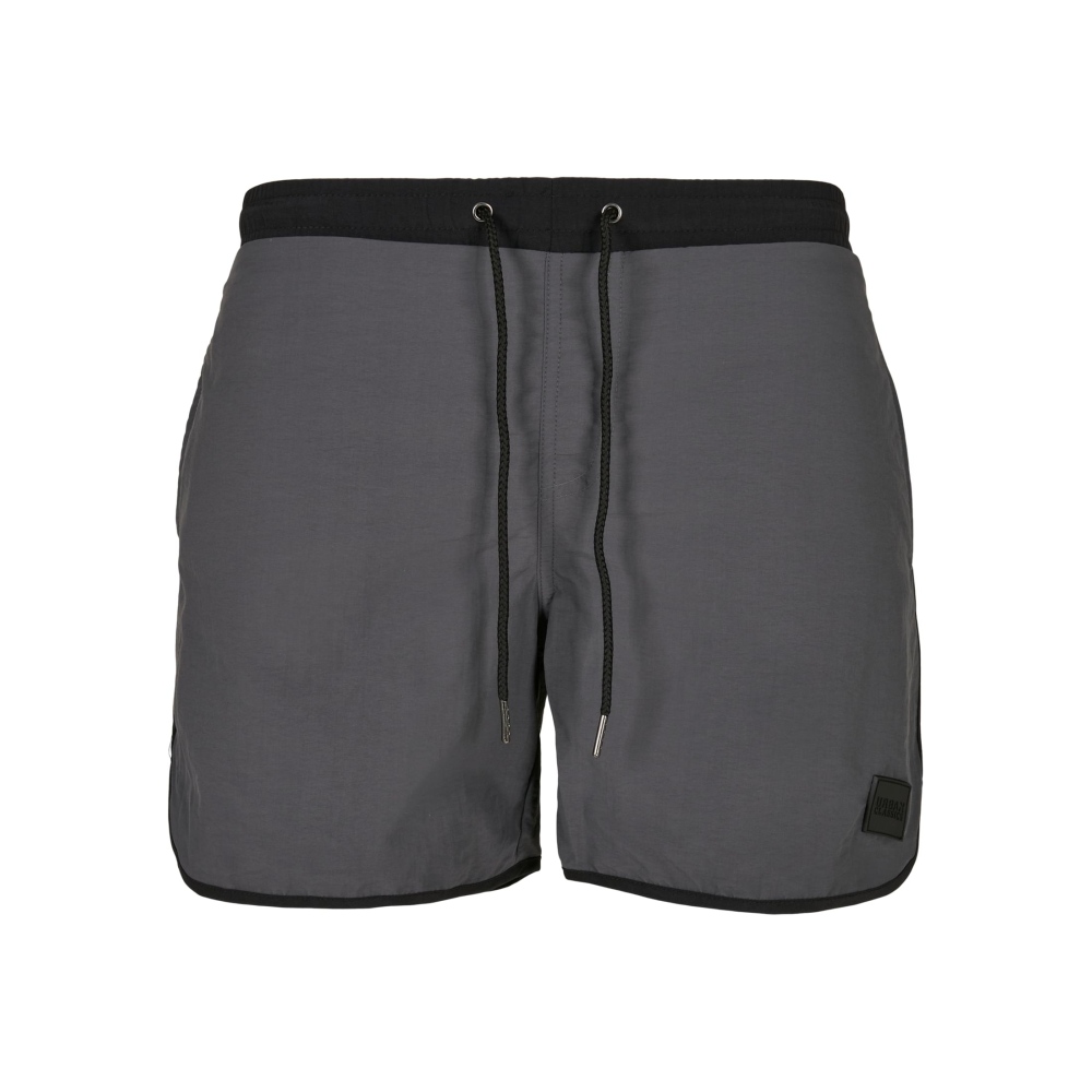 Urban Classics - Retro Zwemshorts - Zwart/Grijs